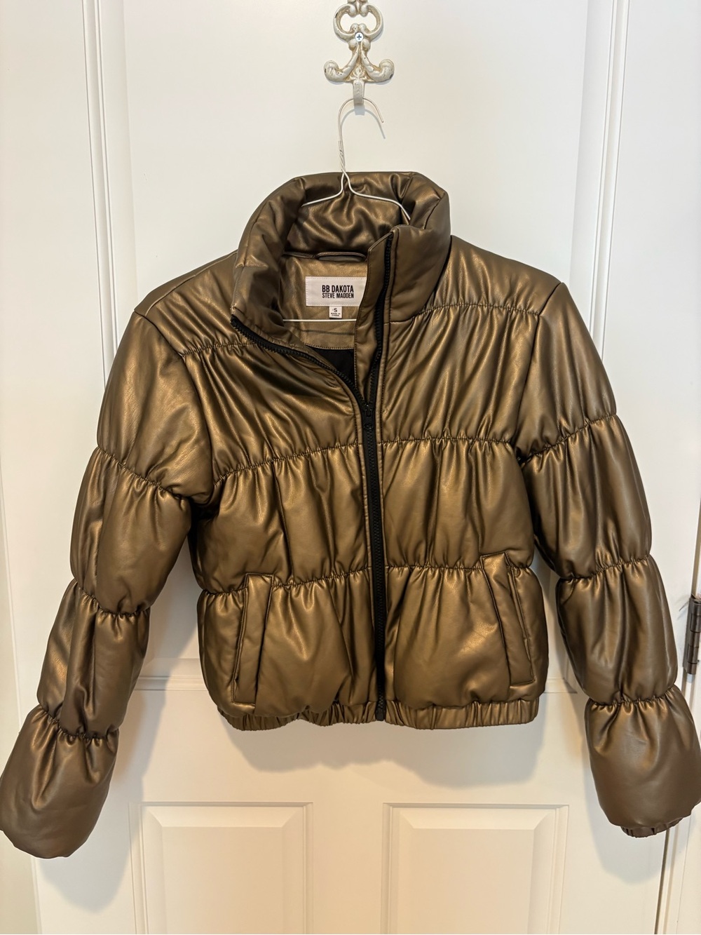 BB Dakota Metallic Gold Puffer Jacket - Women's